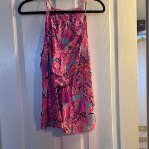 Lilly Pulitzer Pink & Blue Floral Halter Tank